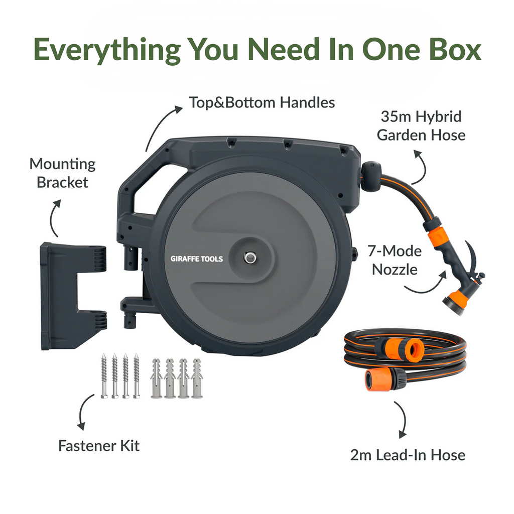 Retractable Garden Hose Reel-1/2in-35m