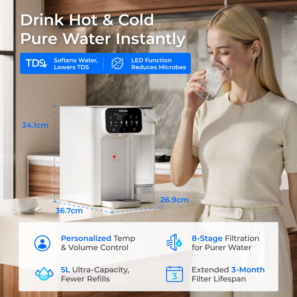 Waterdrop CT01 Instant Hot and Cold Countertop Water Filter Dispenser