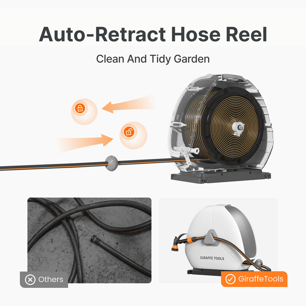 Ground-Mounted Retractable Hose Reel-1/2in (25m-40m)